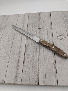 Vintage Interpur Utility Knife 9" Blade Wood 10" Total Stainless Steel